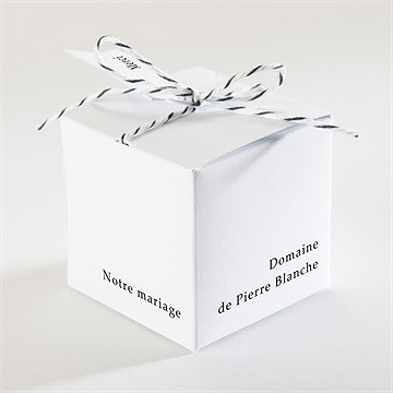 Boîte de dragées mariage lettering - Dos de la boîte