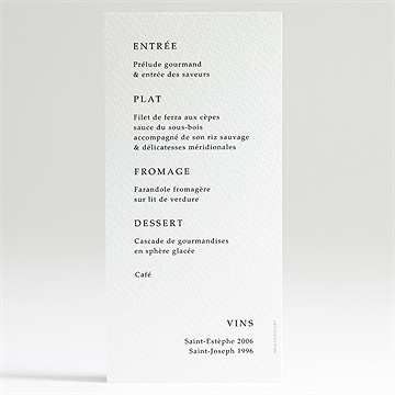 Menu mariage lettering - Dos du menu