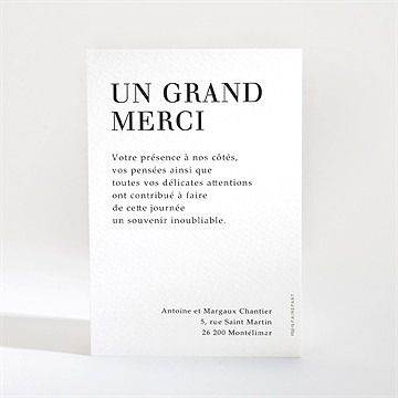 Remerciement mariage lettering - Dos de la carte