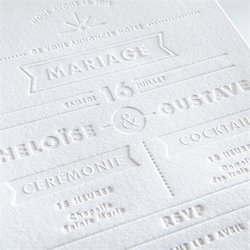 Faire-part mariage prouesse en papier - Détail du faire-part