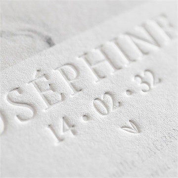 Faire-part naissance douceur en papier - Détail du faire-part