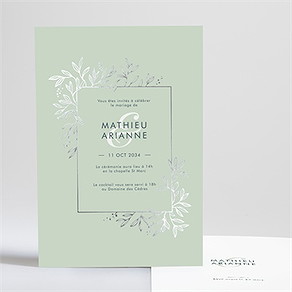Faire-part mariage esquisse argentée