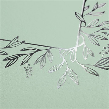 Faire-part mariage esquisse argentée - Marquage à chaud ARGENT