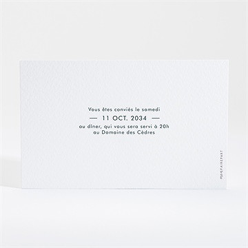 Carton d'invitation mariage esquisse argentée - Dos du carton