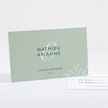 Carton réponse mariage esquisse argentée