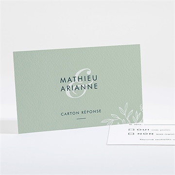 Carton réponse mariage esquisse argentée