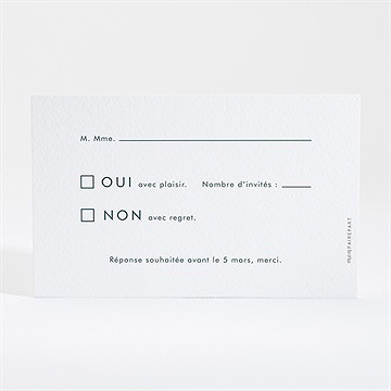Carton réponse mariage esquisse argentée - Dos du carton