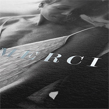 Remerciement mariage esquisse argentée - Marquage à chaud ARGENT