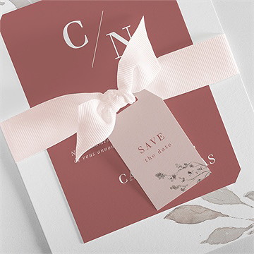 Faire-part mariage élégance rose - Détail du faire-part