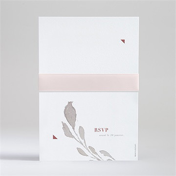 Faire-part mariage élégance rose - Vue de dos