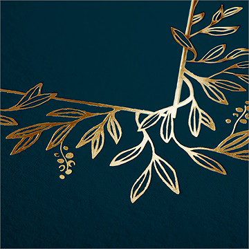 Faire-part mariage bleu royal - Marquage à chaud OR