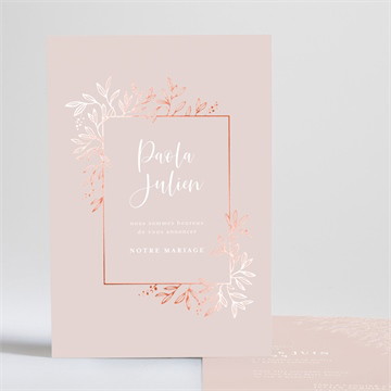 Faire-part mariage rose gold