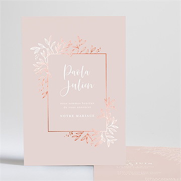 Faire-part mariage rose gold