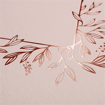 Faire-part mariage rose gold - Marquage à chaud CUIVRE