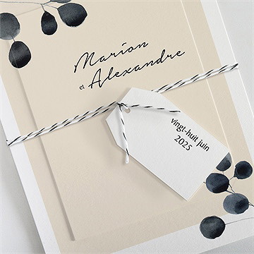 Faire-part mariage contraste - Détail du faire-part