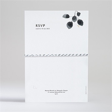 Faire-part mariage contraste - Dos du faire-part