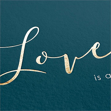 Faire-part mariage love... - Marquage à chaud OR