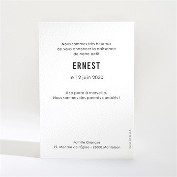 Faire-part naissance horizon - Dos du faire-part
