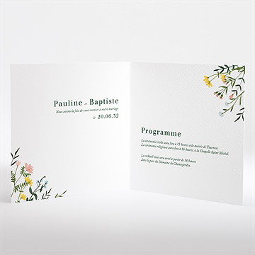 Faire-part mariage encadrés - Intérieur du faire-part