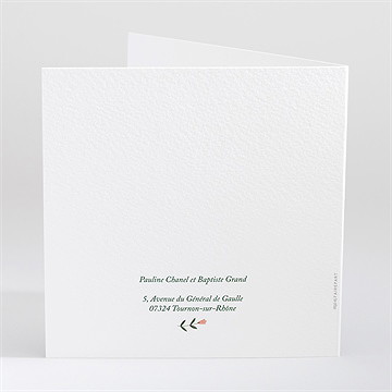 Faire-part mariage encadrés - Dos du faire-part