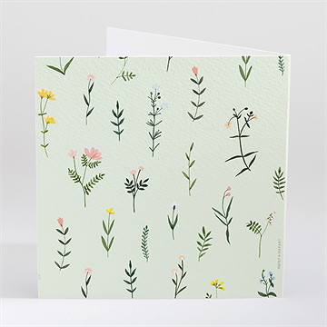 Faire-part mariage ambiance printanière - Dos du faire-part