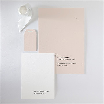 Faire-part mariage delicatesse - Vue d'ensemble verso