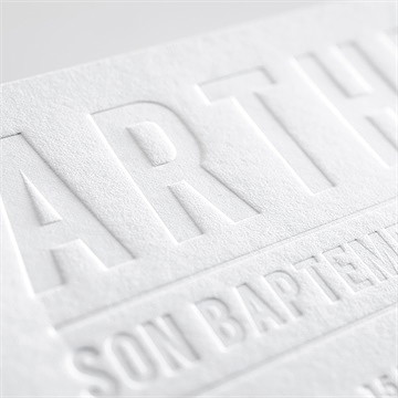 Faire-part de baptême ombre et lumière - Détail du faire-part