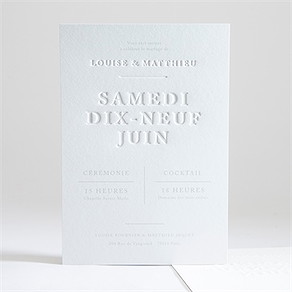 Faire-part mariage date gravée