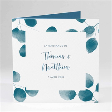 Faire-part naissance feuillage d'aquarelle