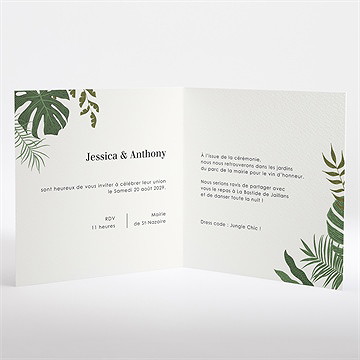 Faire-part mariage coup de griffes - Intérieur du faire-part