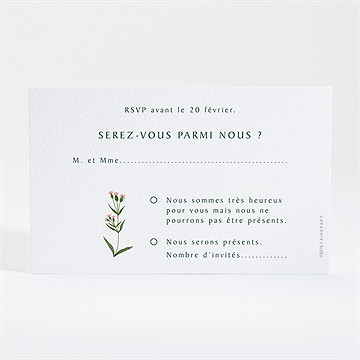 Carton réponse mariage la ronde des fleurs - Dos du carton