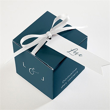 Boîte de dragées mariage love... - Dessus de la boîte