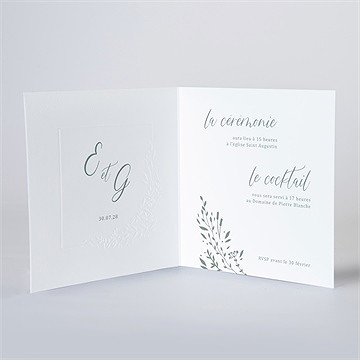 Faire-part mariage elégante poésie - Intérieur du faire-part