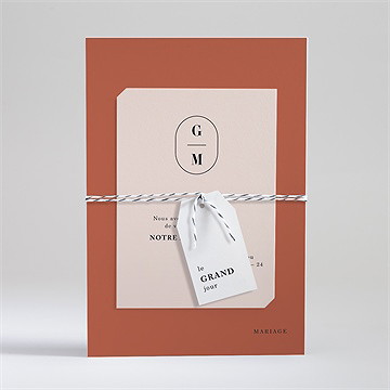 Faire-part mariage en terracotta