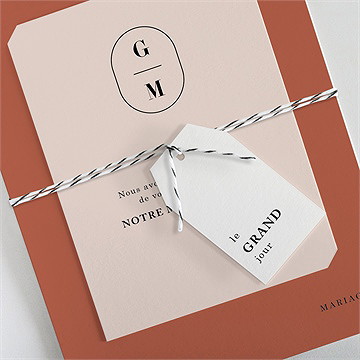 Faire-part mariage en terracotta - Détail du faire-part