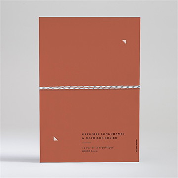 Faire-part mariage en terracotta - Dos du faire-part