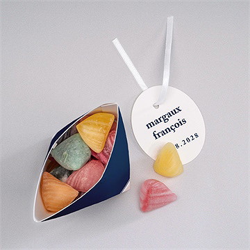 Boîte surprise mariage bleu romantique - Intérieur de la boîte