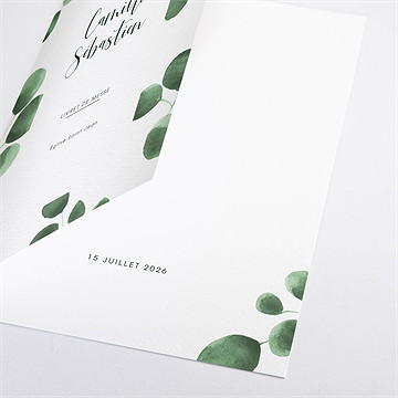 Livret de messe mariage fraîcheur végétale - Détail du livret