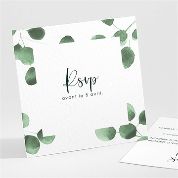 Carton réponse mariage fraîcheur végétale