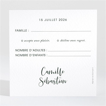 Carton réponse mariage fraîcheur végétale - Dos du carton