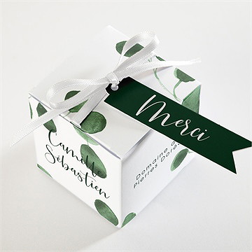 Boîte de dragées mariage fraîcheur végétale - Dessus de la boîte