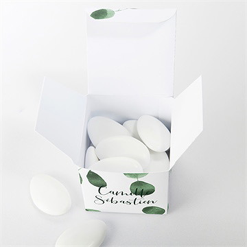 Boîte de dragées mariage fraîcheur végétale - Intérieur de la boîte