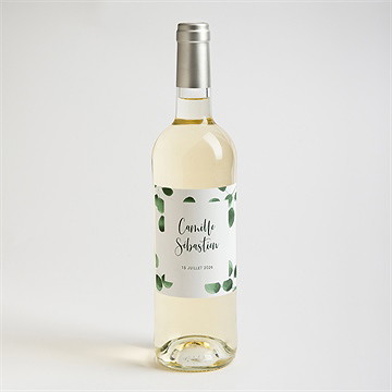 Etiquette de bouteille mariage fraîcheur végétale - Mise en situation