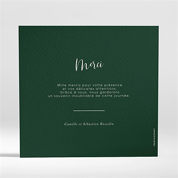 Remerciement mariage fraîcheur végétale - Dos de la carte