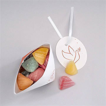 Boîte surprise communion colombe dorée - Intérieur de la boîte