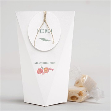 Boîte surprise communion couronne aquarelle
