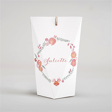 Boîte surprise communion couronne aquarelle - Dos de la boîte