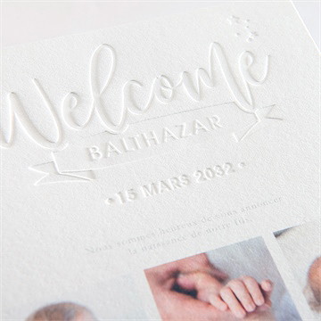 Faire-part naissance première empreinte - Détail du faire-part