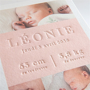 Faire-part naissance sa gravure - Détail du faire-part