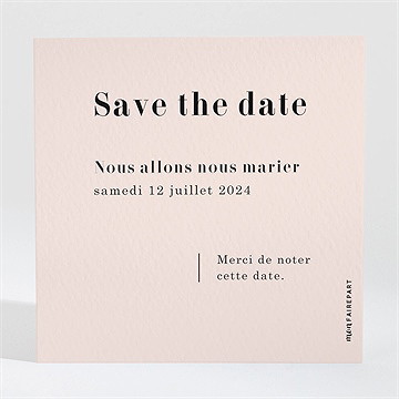 Save the Date mariage en terracotta - Dos de la carte